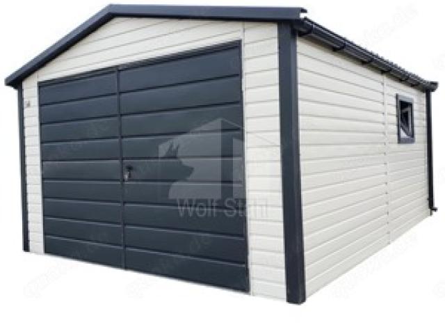 Blechgarage 4x5m Metallgarage Fertiggarage Transport + Aufbau gratis ID540 - 1